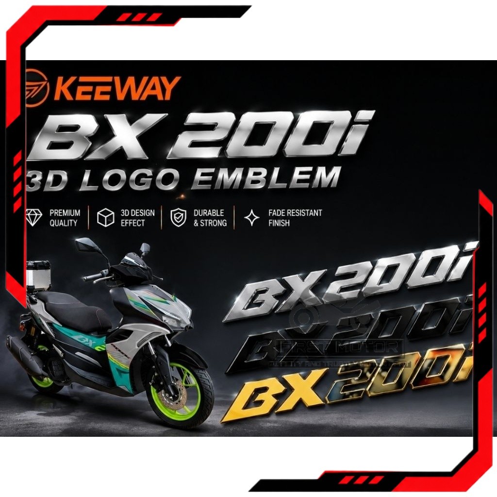 EMBLEM 3D โลโก้ KEEWAY BX200I BX 200I BX 200 I EMBLEM โลโก้ 3D อุปกรณ์เสริมอุปกรณ์เสริม MODIFIED MOD