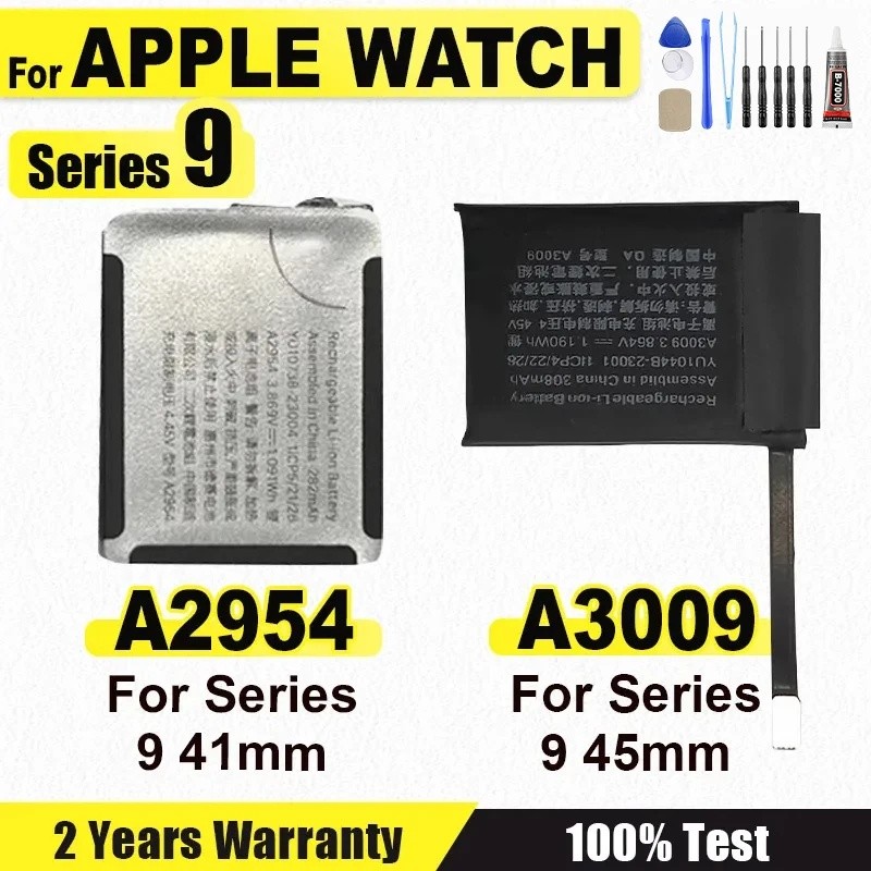 A2954 A3009 แบตเตอรี่สําหรับ Apple Watch Series 9 Series9 iWatch9 41 มม.45 มม.ยี่ห้อ-ใหม่ Bateria + 