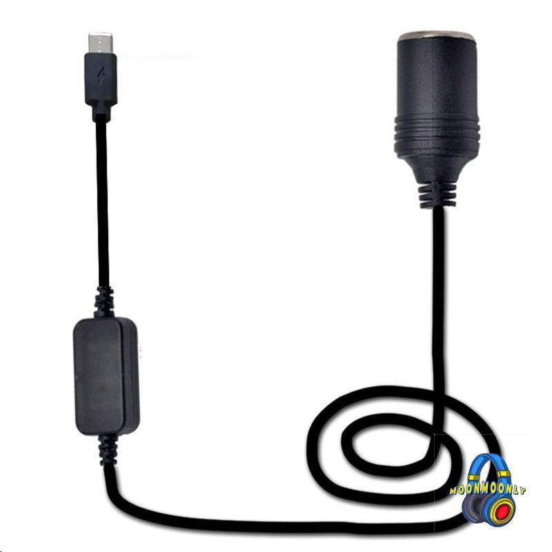 MOON USB-C 5V Type-C ชาย 12V รถซ็อกเก็ตสายไฟสําหรับรถยนต์ 12V อุปกรณ์ขับเคลื่อน