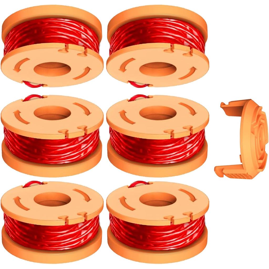 7PACK WA0010 Trimmer Spool Line สําหรับ Worx,WA0004 Edger Spools สําหรับ Worx,Grass Trimmer Line เติ