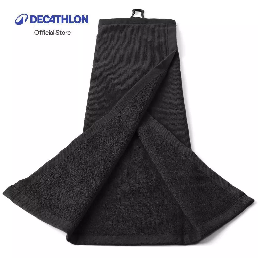 Decathlon Tri-Fold Golf Towel Inesis ผ้าขนหนูเช็ดอุปกรณ์กอล์ฟ รุ่น Tri-Fold - Black