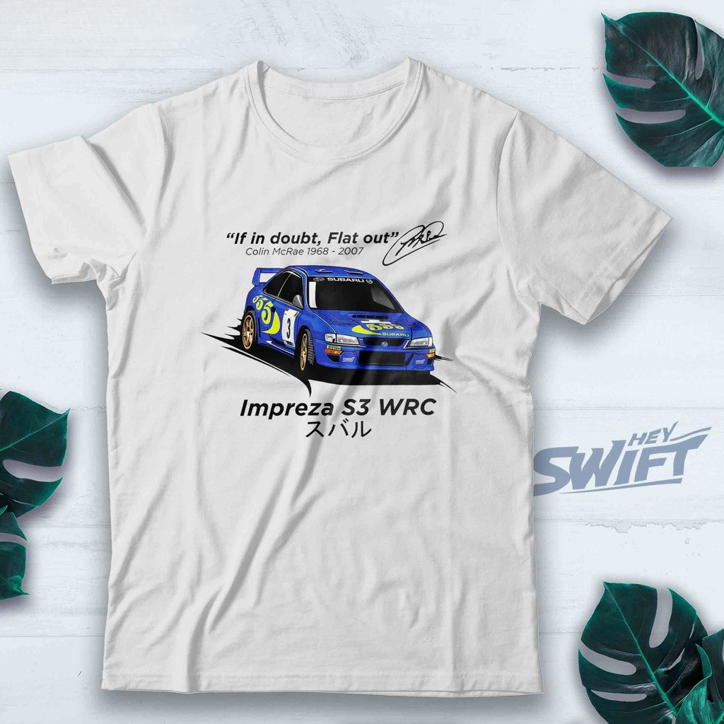 เสื้อยืดลาย Subaru Impreza S3 WRC Colin McRae ผ้าคอตตอน100% สำหรับผู้ชายและผู้หญิง สไตล์สตรีทแฟชั่น