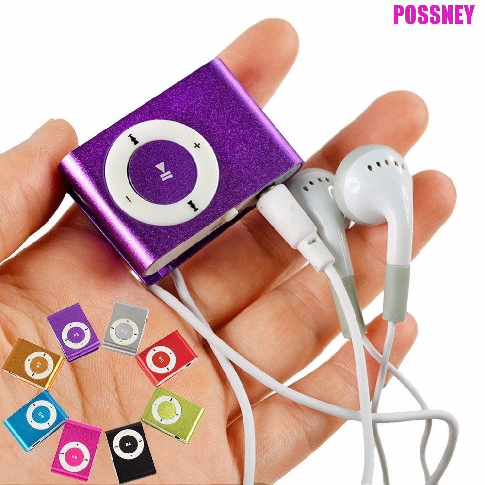 POSSNEY เครื่องเล่น MP3 แฟชั่นแบบพกพา Walkman โลหะ 3.5 มม.กระจกกีฬา MP3