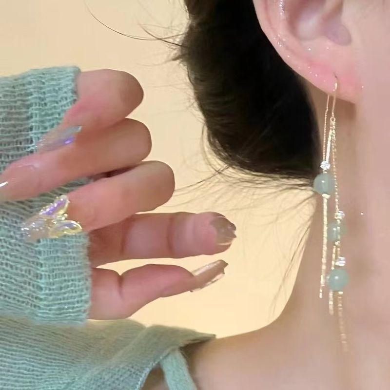 中国' 风超仙长款流苏耳线气质百搭女款Earline Tassel Fairy Style Ultra Long Earrings, Female Forest Style Ultra Fairy N