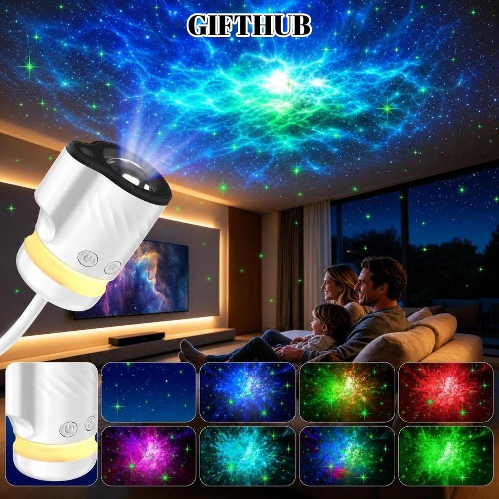 LULLABY Star Projector Light, การฉายที่ปรับได้ยืดหยุ่น Gooseneck Starry Galaxy Nebula Projector Ligh