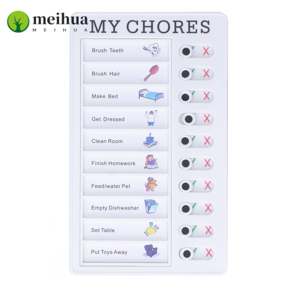 MEIHUA กระดานบันทึกแบบใช้ซ้ําได้,วางแผน Chore ในครัวเรือนแบบใช้ซ้ําได้ที่ถอดออกได้, ทนทานติดผนังลบ M