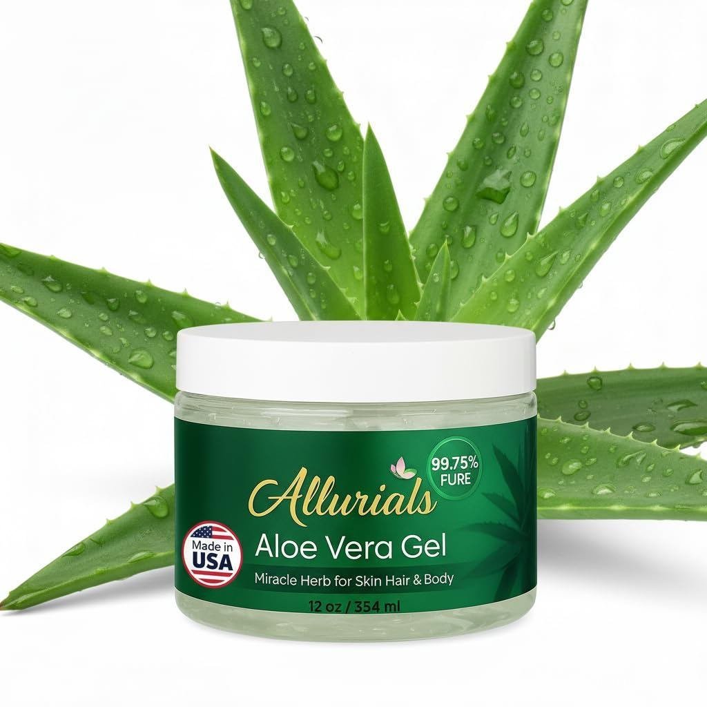 A1YN Allurials99.75%Pure&OrganicAloeVeraGel-MadeinUSA,Clinicallytested&Dermatepproved,Hydrates&Hair-