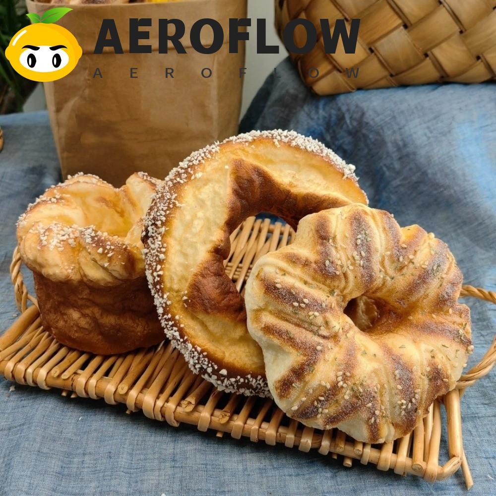 AEROFLOW ขนมปังเทียม, PU นุ่มสมจริงประดิษฐ์ Lye ขนมปัง, เครื่องประดับจําลองปลอดสารพิษตกแต่งที่น่าสนใ