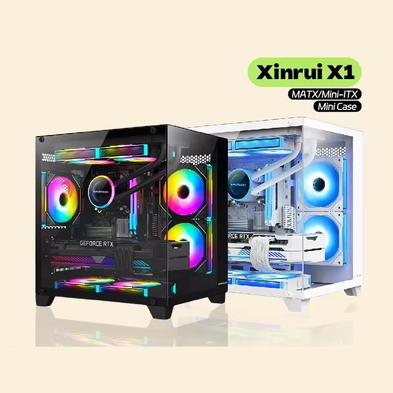 G-PARTNERS Xinrui X1 MATX Mini-ITX PC Case คอลัมน์ฟรี Panoramic Sea View Room 240 Water-Cooled Mini 