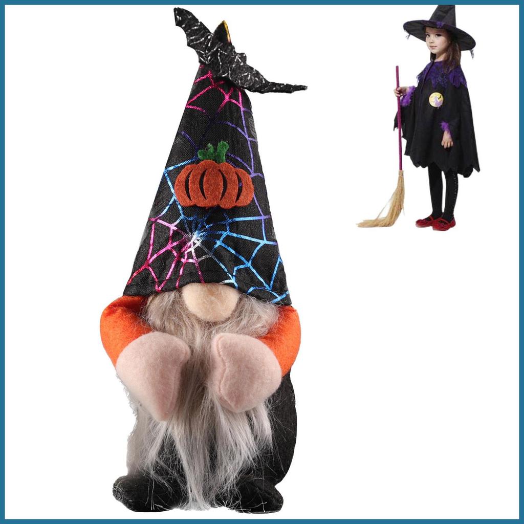 ตุ๊กตายืนตุ๊กตาฮาโลวีน Gnome Gnome แมงมุมฟักทอง Gnome สําหรับตกแต่งบ้านปาร์ตี้วันหยุด herazph