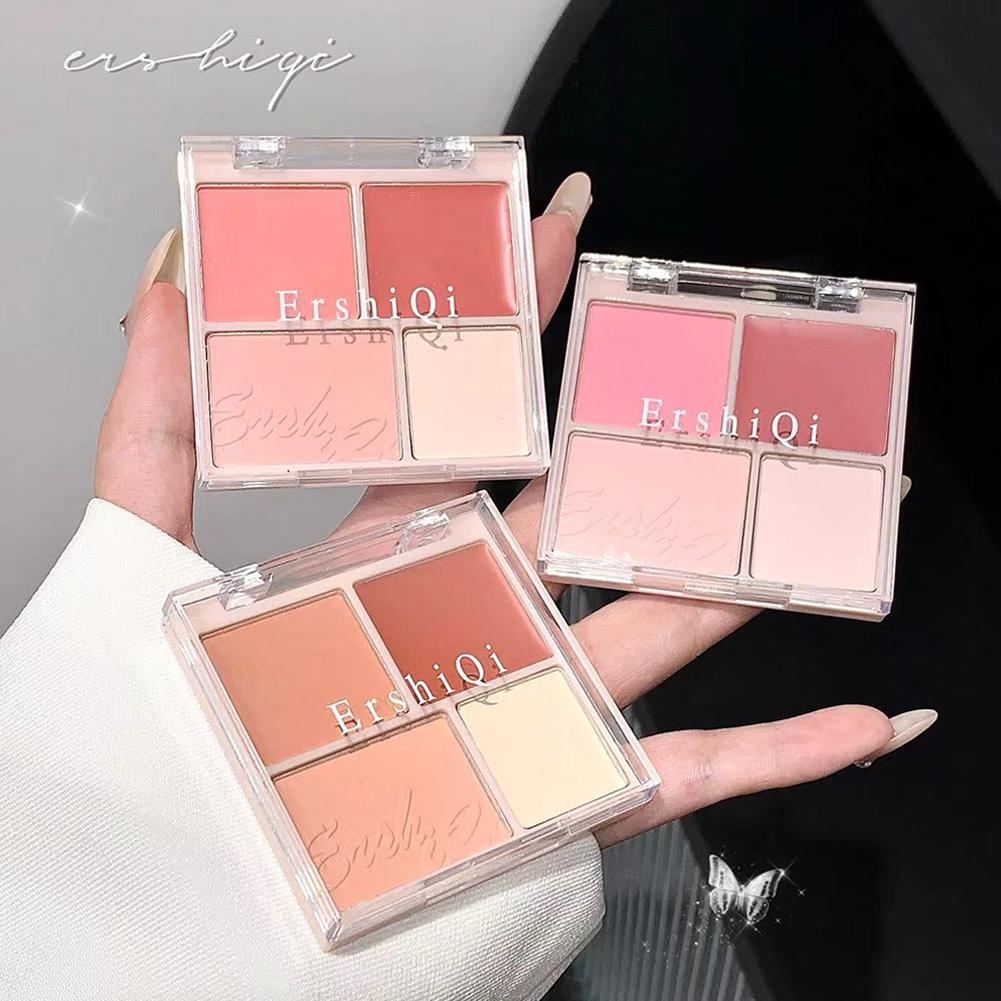 Four-color Blush Highlight Contouring Palette Rouge Makeup Face T4z9