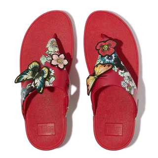 FITFLOP LULU X PHANNAPAST FAIRY BOUQUET รองเท้าแตะแบบหูหนีบผู้หญิง รุ่น Y1A-D41 สี RED