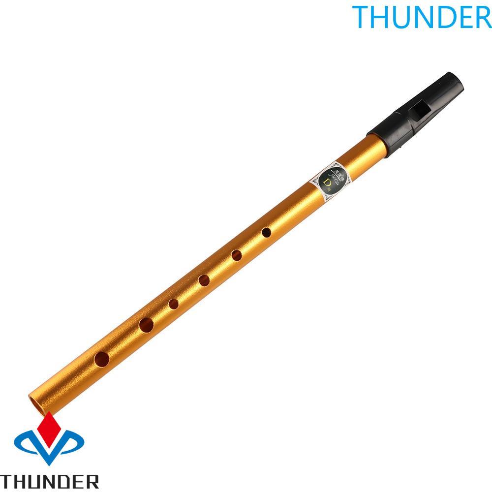 ขลุ่ยนกหวีด THUNDER Irish, ขลุ่ยคีย์ D 6 รู, อุปกรณ์ดนตรีเครื่องดนตรี Professional Alloy Irish Whist