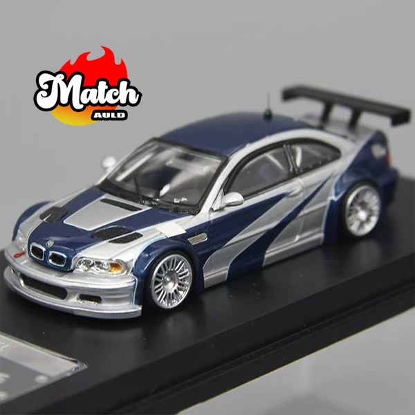 [คลังสินค้าพร้อม] MJ รุ่น 1: 64 Silver Blue NFS 3 Series 4th Generation E46 M3 GTR เหมาะสําหรับ BMW 