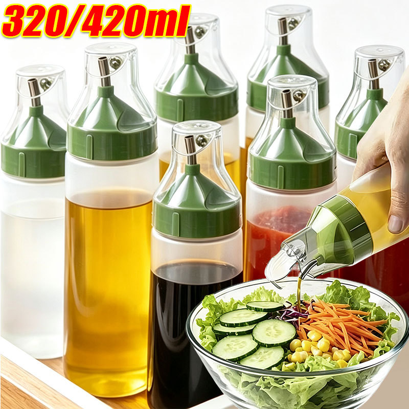 320/420ML ขวดบีบใส่น้ำมันแบบ Food Grade / ขวดใส่เครื่องปรุงแบบเปิด-ปิดอัตโนมัติและป้องกันการรั่วซึม