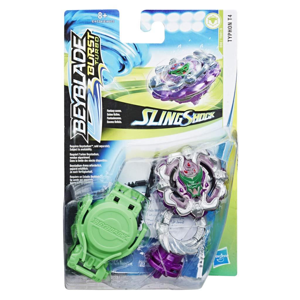 BEYBLADE Burst Turbo Sling Shock Typhon T4 Starter Pack – Battletop & Right/Left Spin Launcher, Suit