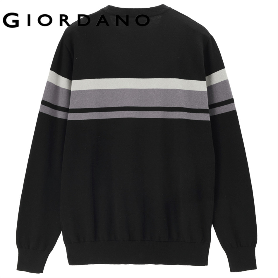 GIORDANO سويتر رجالي قطن ممشط بألوان متباينة — صورة 7