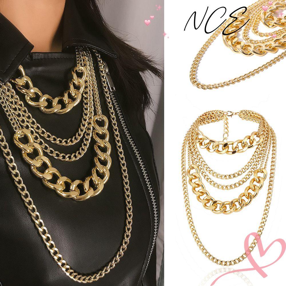 NCE โซ่บ่มหนาผู้หญิงแฟชั่นวินเทจพังก์เค้นคอ