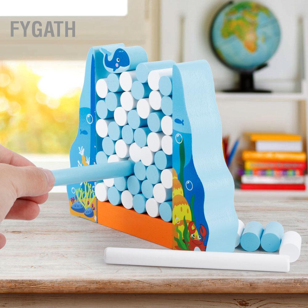Fygath เดสก์ท็อปไม้ปลาวาฬ BALANCE Building Block ของเล่นเกมการศึกษาสำหรับเด็ก