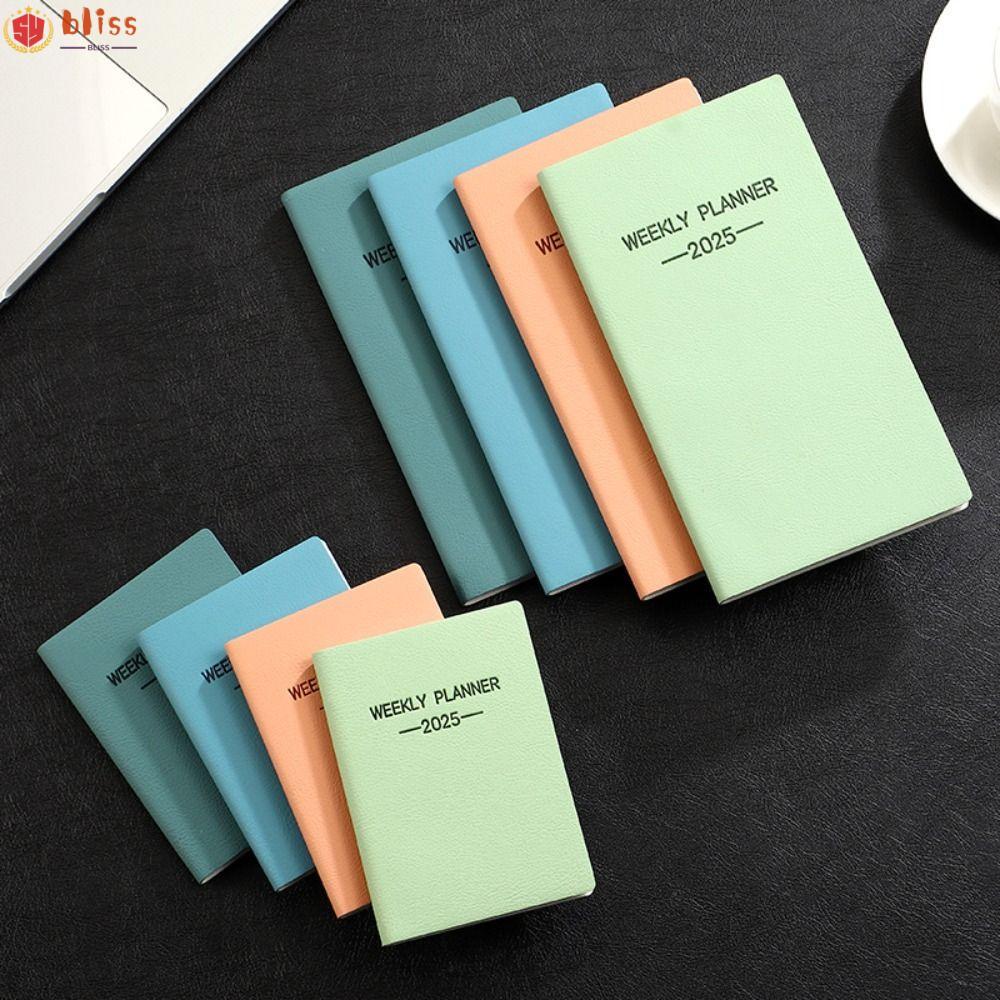 BLLISS 2025 สมุดวางแผน A6/A7 English 2025 Agenda Book, Creative with Calendar Morandi Color To Do Li