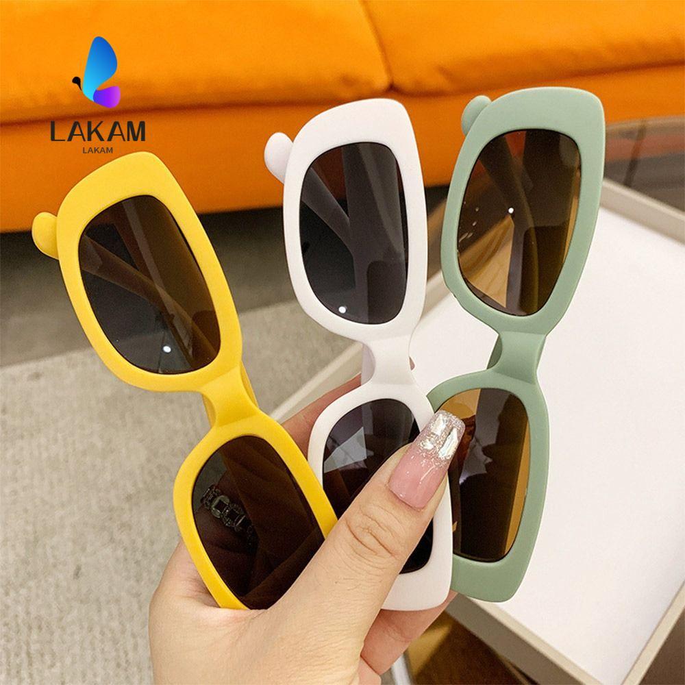 LAKAM Kids Oval Frame Sun Glasses, Sun Protection Outdoor Childrens Square Glasses, Cute Summer Shad