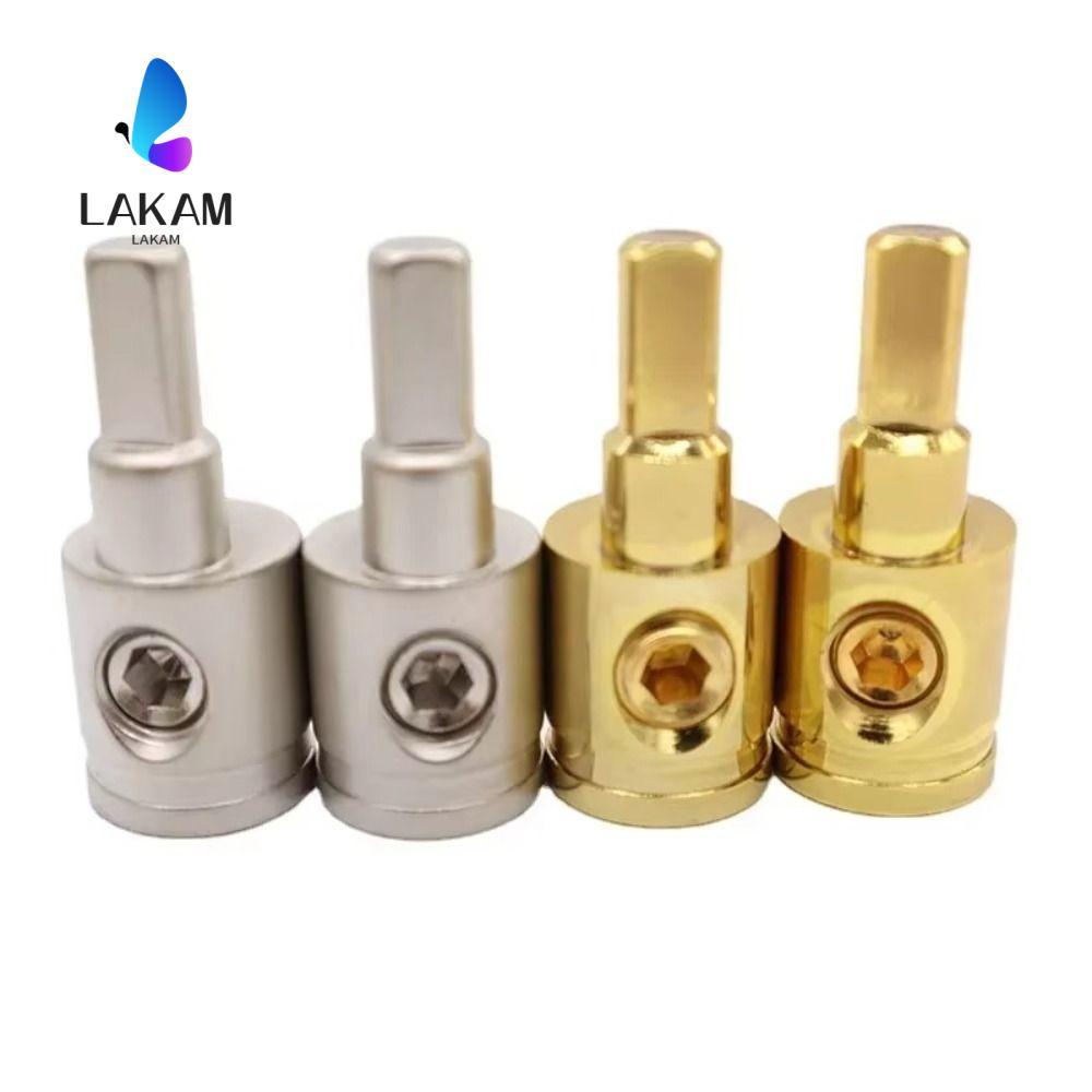 LAKAM ขั้วต่อเครื่องเสียงรถยนต์, 0GA 4GA 8GA Gold Silver Car Speaker Wire Terminal, เทอร์มินัลสายไฟก