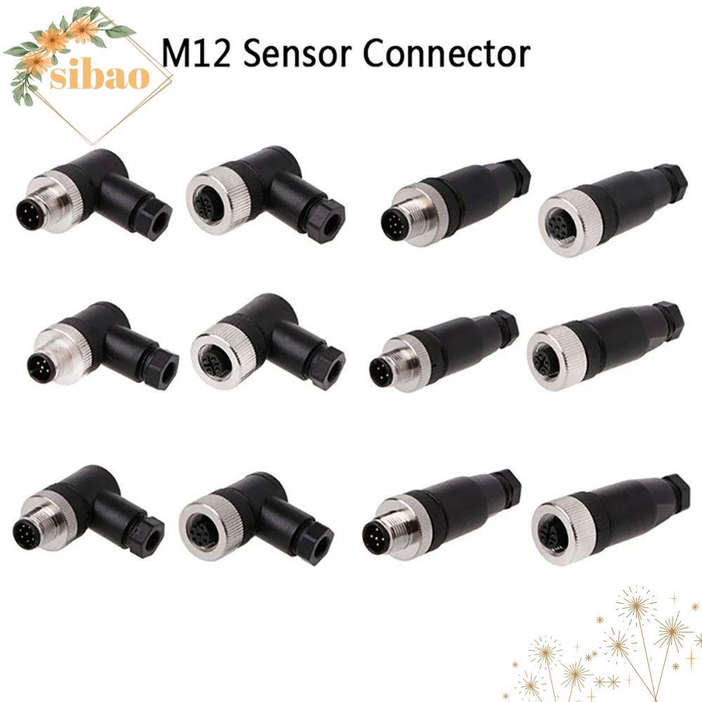 SIBAO M12 Sensor Connector, Connector ชายหญิงซ็อกเก็ต M12 ปลั๊กการบิน,กันน้ําตรง M12 Sensor Cable Co