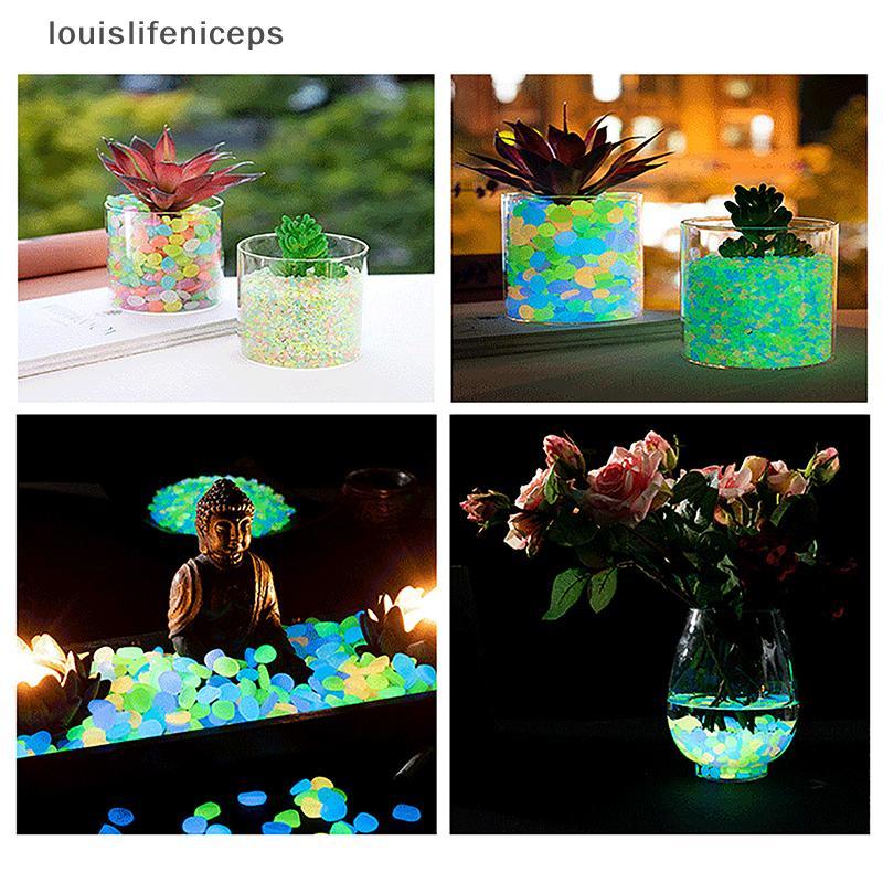 Lith 100pcs Garden Decor Luminous Stones Glow In The Dark ตกแต่ง Pebbles กลางแจ้งตกแต่งตู้ปลา Aquari