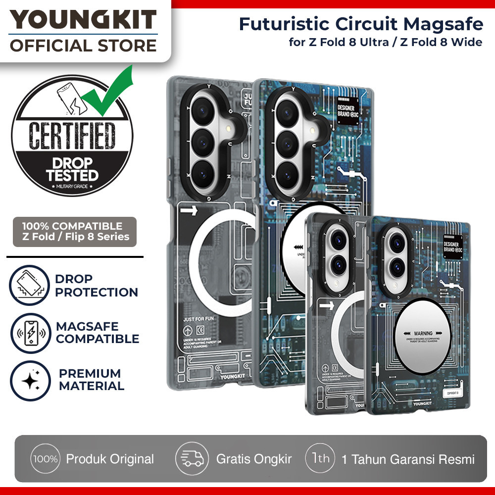 เคส Youngkit เข้ากันได้กับ Samsung Galaxy Z Fold 8 Ultra / Z Fold8 Wide - Circuit Magsafe Casing
