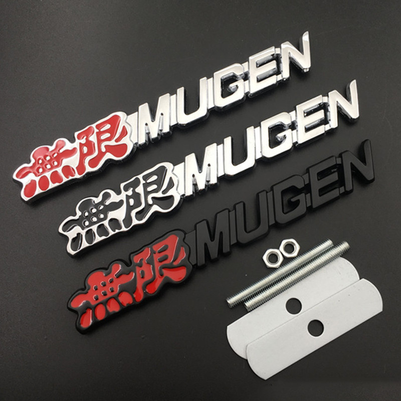 3d โลหะโลโก้ Mugen Emblem ตัวอักษรรถด้านหน้า Grill Badge สําหรับ FN2 Accord CRX CRZ EP3 Jazz Mugen ส