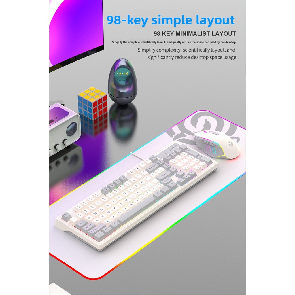 Viper KM800 Gaming Gaming Luminous Keyboard, Mouse, Mechanical Feel, ชุดเมาส์คีย์บอร์ดคอมพิวเตอร์