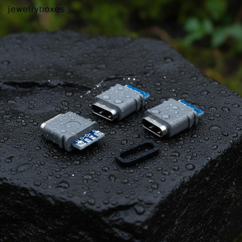 [jewelryboxes] 2/5/10 ชิ้น USB 3.1 กันน้ํา Type-C Connector 4PIN 5A หญิง Soet Double 5.1K ตัวต้านทาน