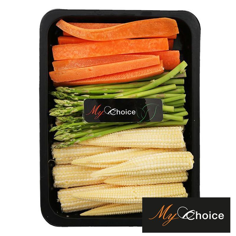 มายช้อยส์หน่อไม้ข้าวโพดแครอทเกรดพิเศษ 200กรัม My Choice Asparagus and Baby Corn and Carrot Special 200g.