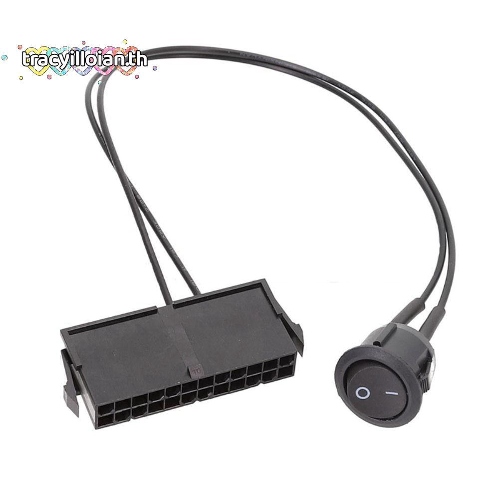 TRACYILLOIAN PSU Power Supply Starter, Push Button 24 Pin Power Supply Switch, Portable Quick Test F