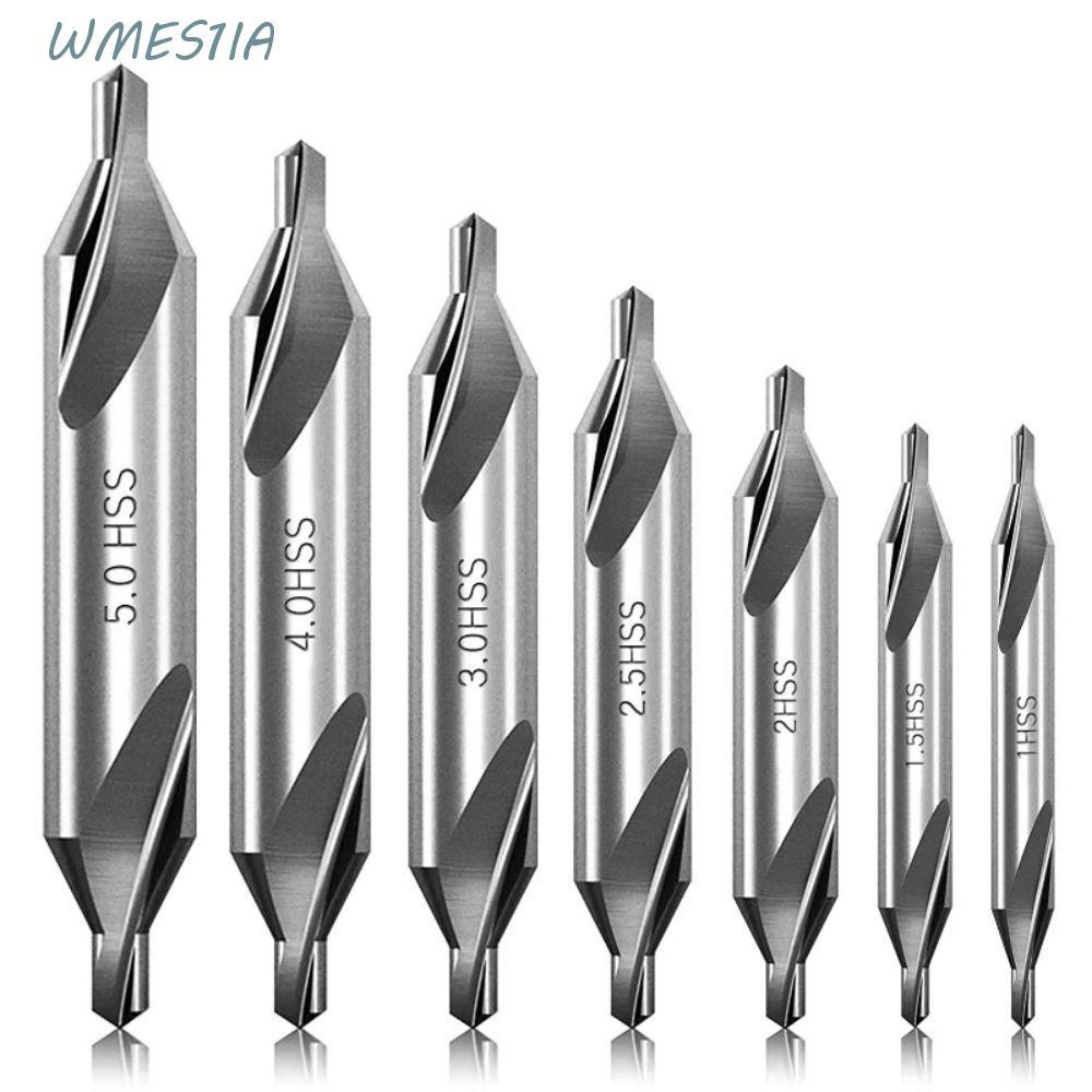 WMES1IA 5/6 ชิ้นเจาะกลาง Bits, 60 องศามุม HSS รวมศูนย์เจาะ, มัลติฟังก์ชั่น 1/1.5/2/2.5/3/4/5 มม.โลหะ