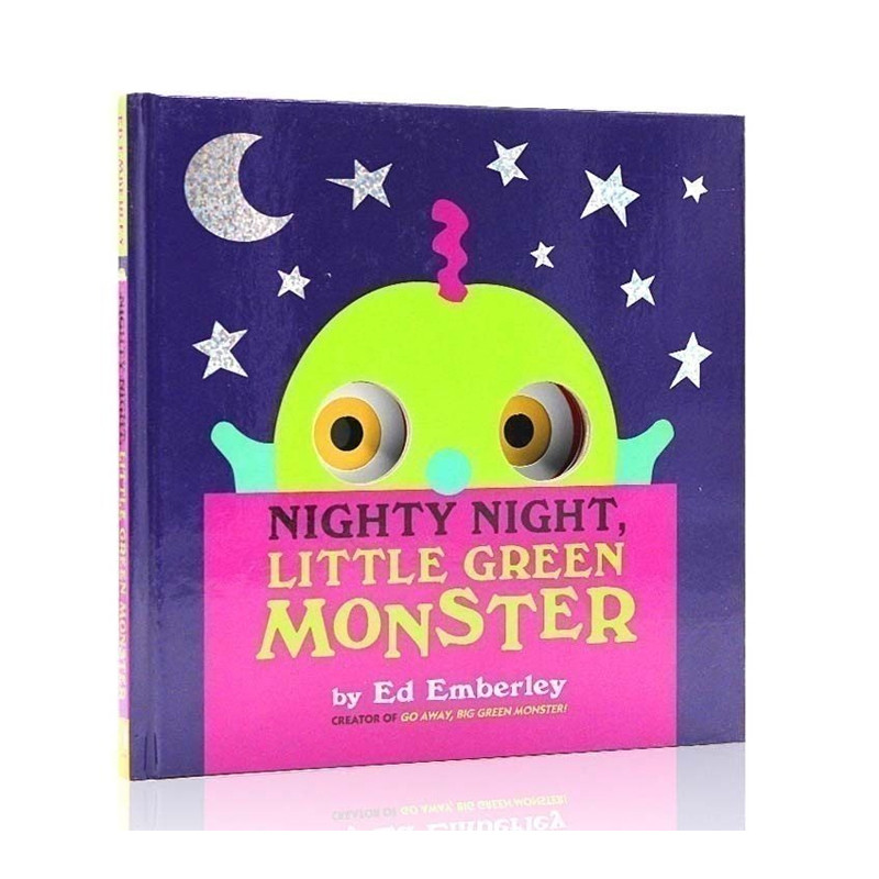 นําเข้าภาษาอังกฤษต้นฉบับของแท้ Good Night Little Green Monster Mask Hole Book Nighty Night Little Gr