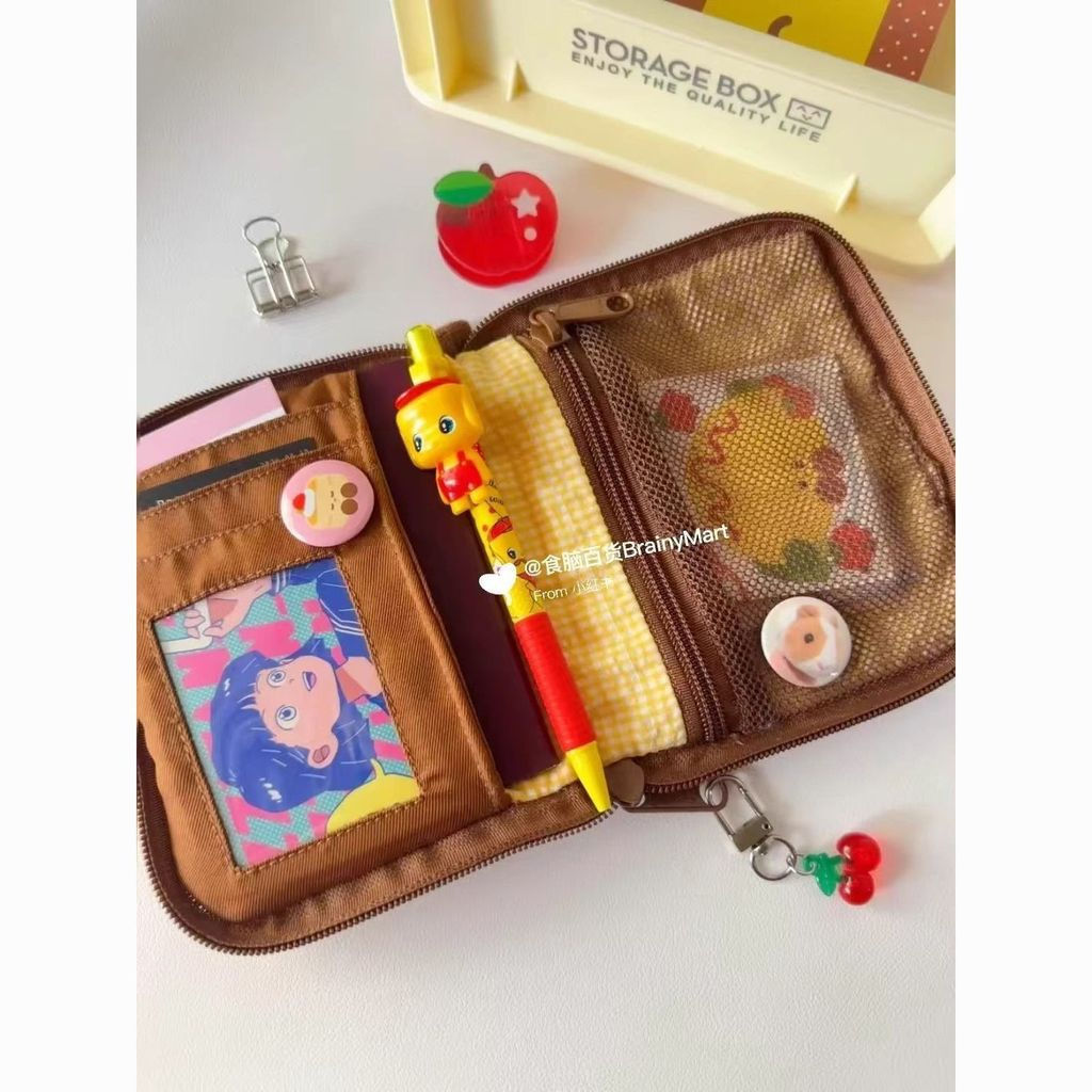 CH~Cute Pudding Plush Travel Passport Holder, Notebook Bag, Student ID Card Holder, Book Cover Stora