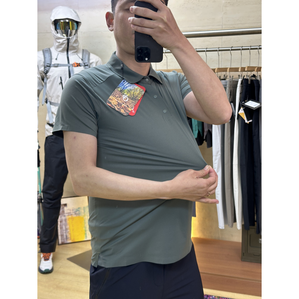 High-End Laminated น้ําหนักเบาฤดูร้อนผู้ชายยืดสบาย Breathable Lapel ธุรกิจ Casual POLO เสื้อแขนสั้น 