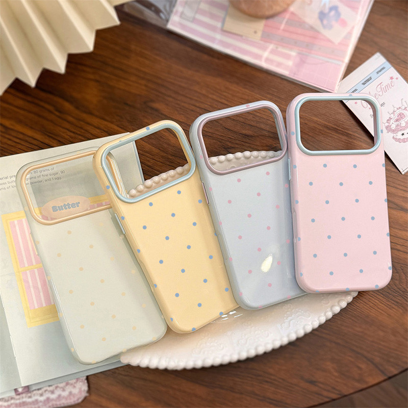 สีเรียบจุด เคสโทรศัพท์โทนสีมาการอง เคสไอโฟน18 IPhone 17 18 16 15 13 12 11 14 Pro Max Air 18 17 16 15 14 12 13 Pro