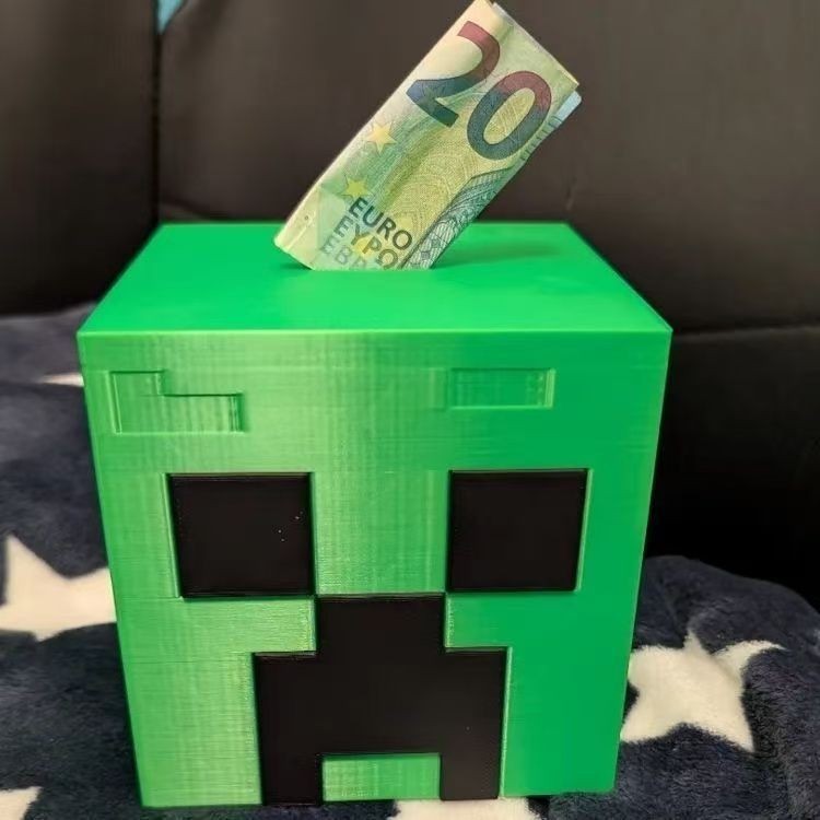 Minecraft Creeper Piggy Bank Square Piggy Bank เกม Minecraft อุปกรณ์ต่อพ่วงมัลติฟังก์ชั่ Piggy Bank