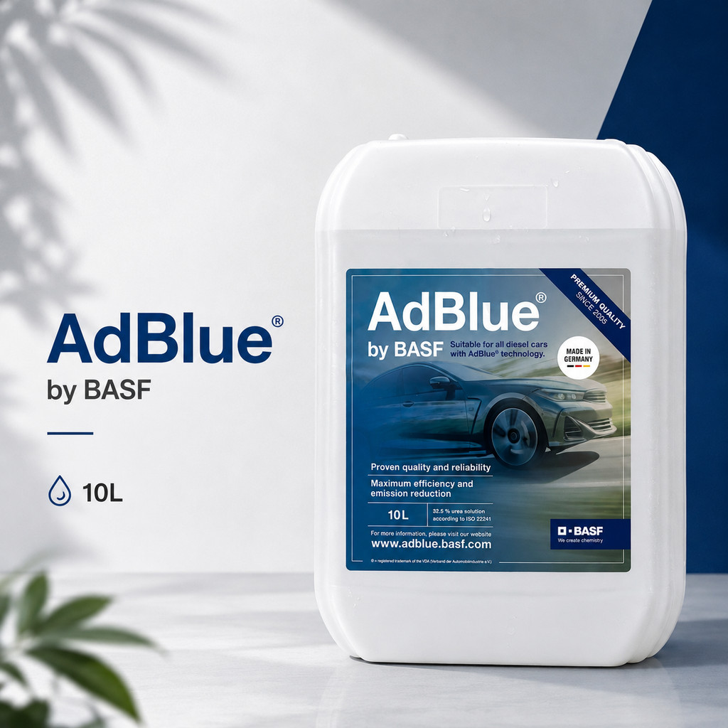 BASF น้ำยา ADBLUE + พร้อมท่อ (10 ลิตร) made in GERMANY ใช้ได้กับ Benz BMW และทุกเครื่องที่ต้องการ น้