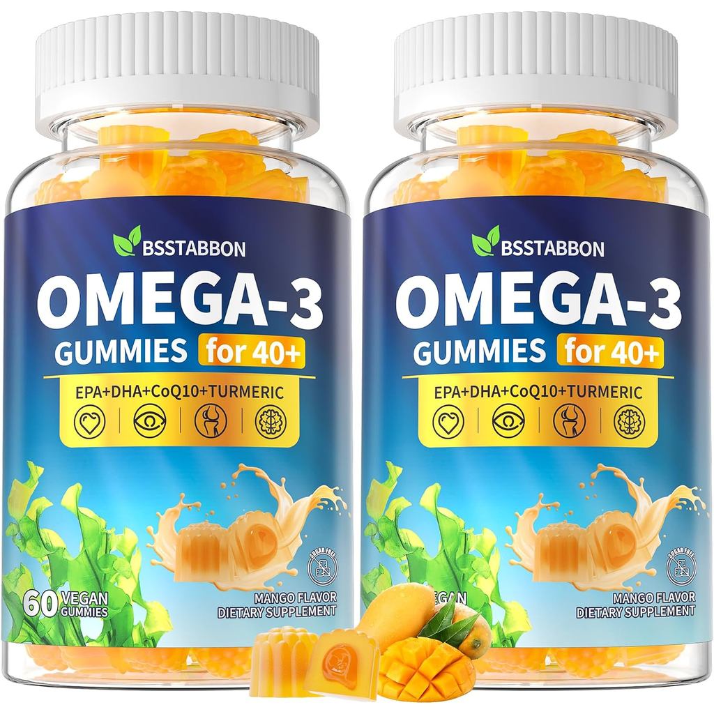 กัมมี่มังสวิรัติ Omega 3 สําหรับผู้ใหญ่ 40+: 1280mg Algae Omega 3 EPA DHA
