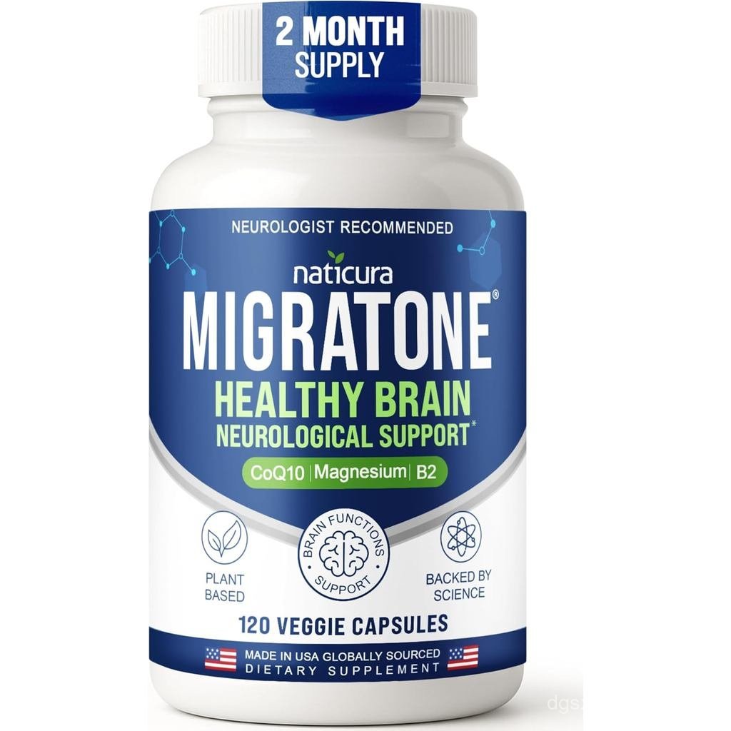 Migratone อาหารเสริมอาหารเสริมโภชนาการบรรเทาไมเกรน-พร้อม, Riboflavin Vitamin B2, B6 & B12, Microacti