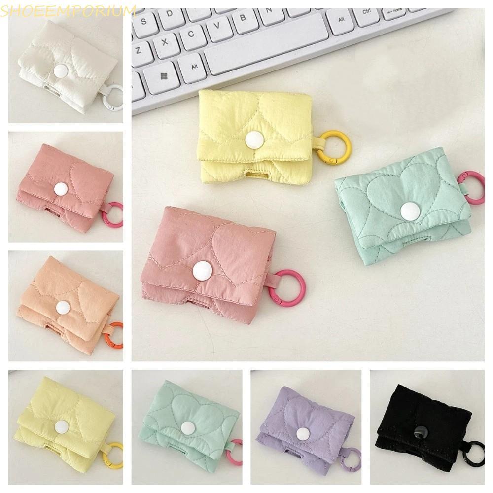 SHOEEMPORIUM Heart Headphone Bag, Candy Color Balletcore Headphone Storage Bag, Cute Korean Style So