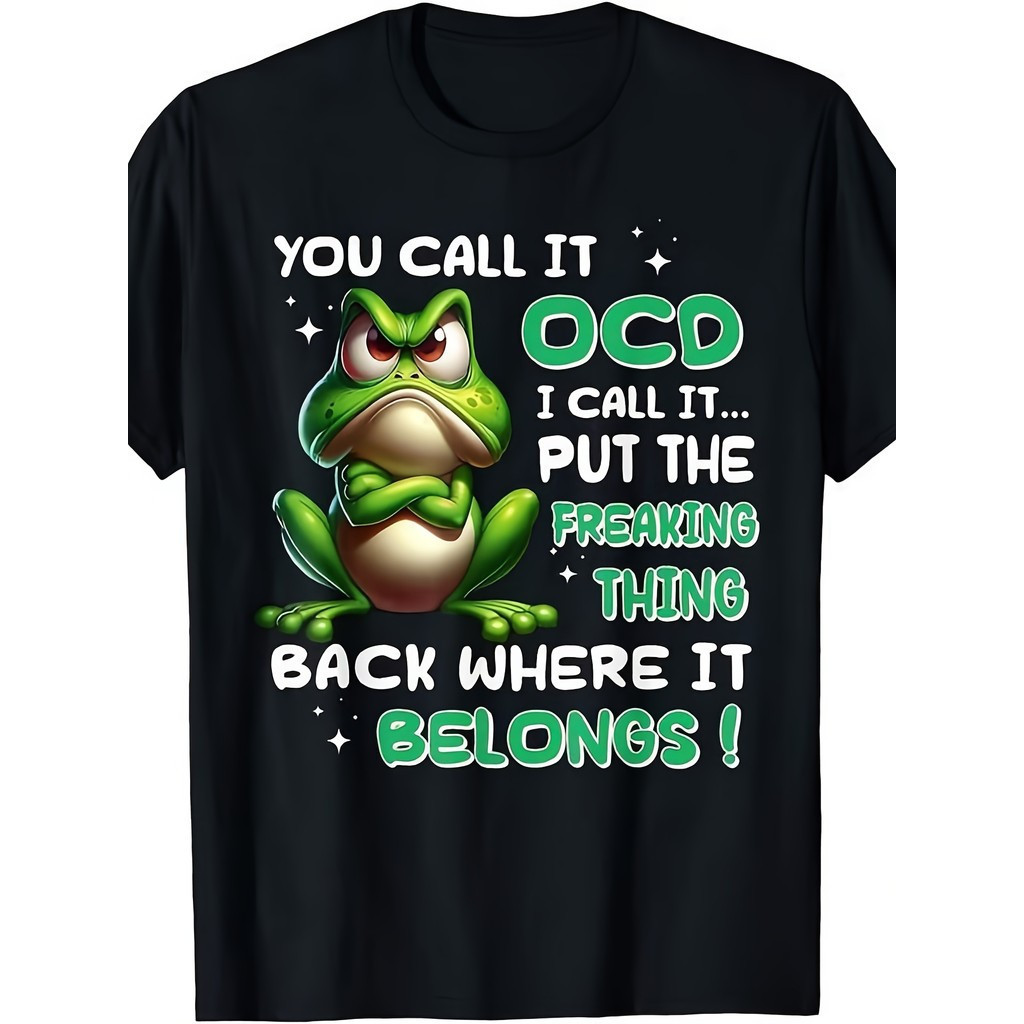 CDPX 2026 ของขวัญวาฟเฟิลสําหรับเพื่อนอารมณ์ขันกบคุณ Say OCD, I Say Put Things Back T-Shirt - Fun OCD
