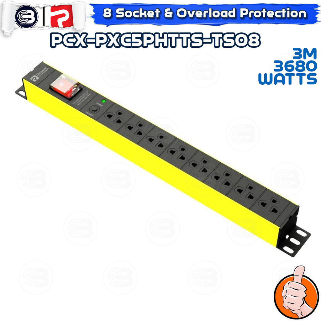 [CoolBlasterThai] PowerconneX Power plug Double Protection 8-WAY 3M (290+10CM) (PXC5PHTTS-TS08)