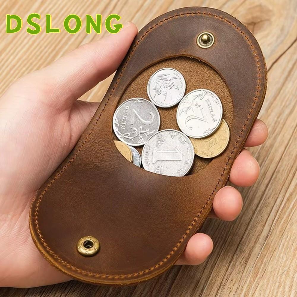 DSLONG Small Wallet, Ultra Light Hasp Mini Coin Purse, Genuine Leather Handmade Change Purse Men And