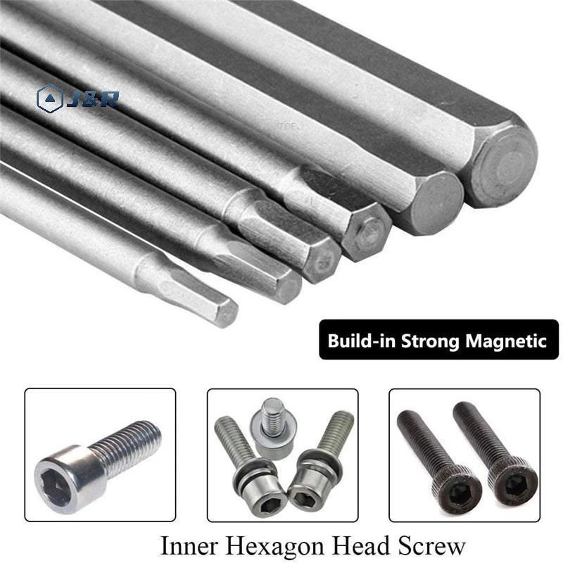 J & R> Essential 8PCS Hex ไขควงชุด Bit H1.5 ถึง H8 โลหะผสมเหล็กแม่เหล็กสําหรับ Precision DIYers