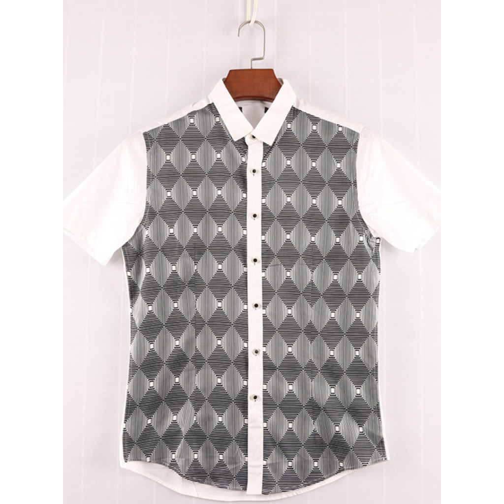 G Home Cut Label Mens Wear Summer Mens Trend Diamond Shirt Short Sleeve D1P-2-3