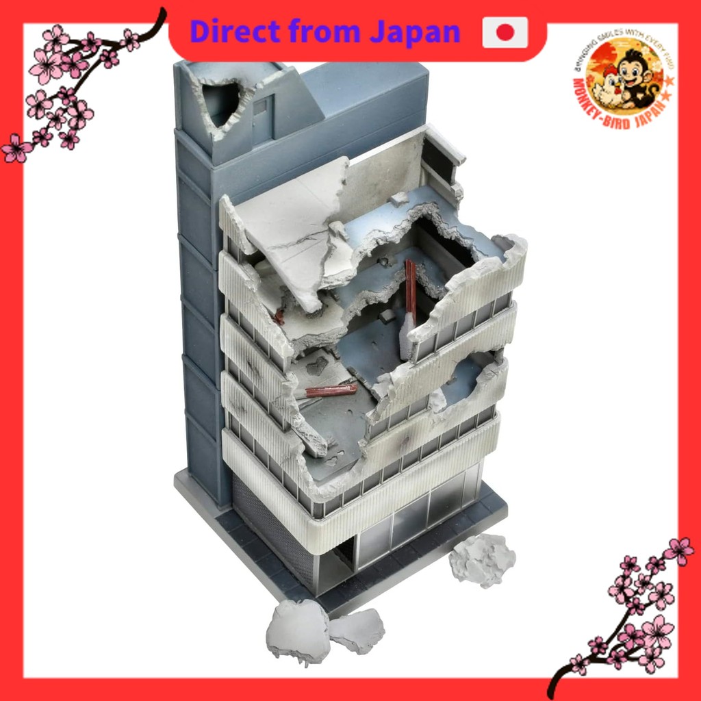 TOMYTEC 1144 GeoColle Combat Series DCM22 Abandoned Building Pre-painted Plastic Model Kit 323716 mo